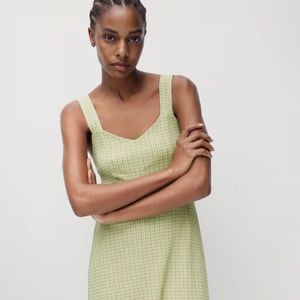 Gingham check midi dress